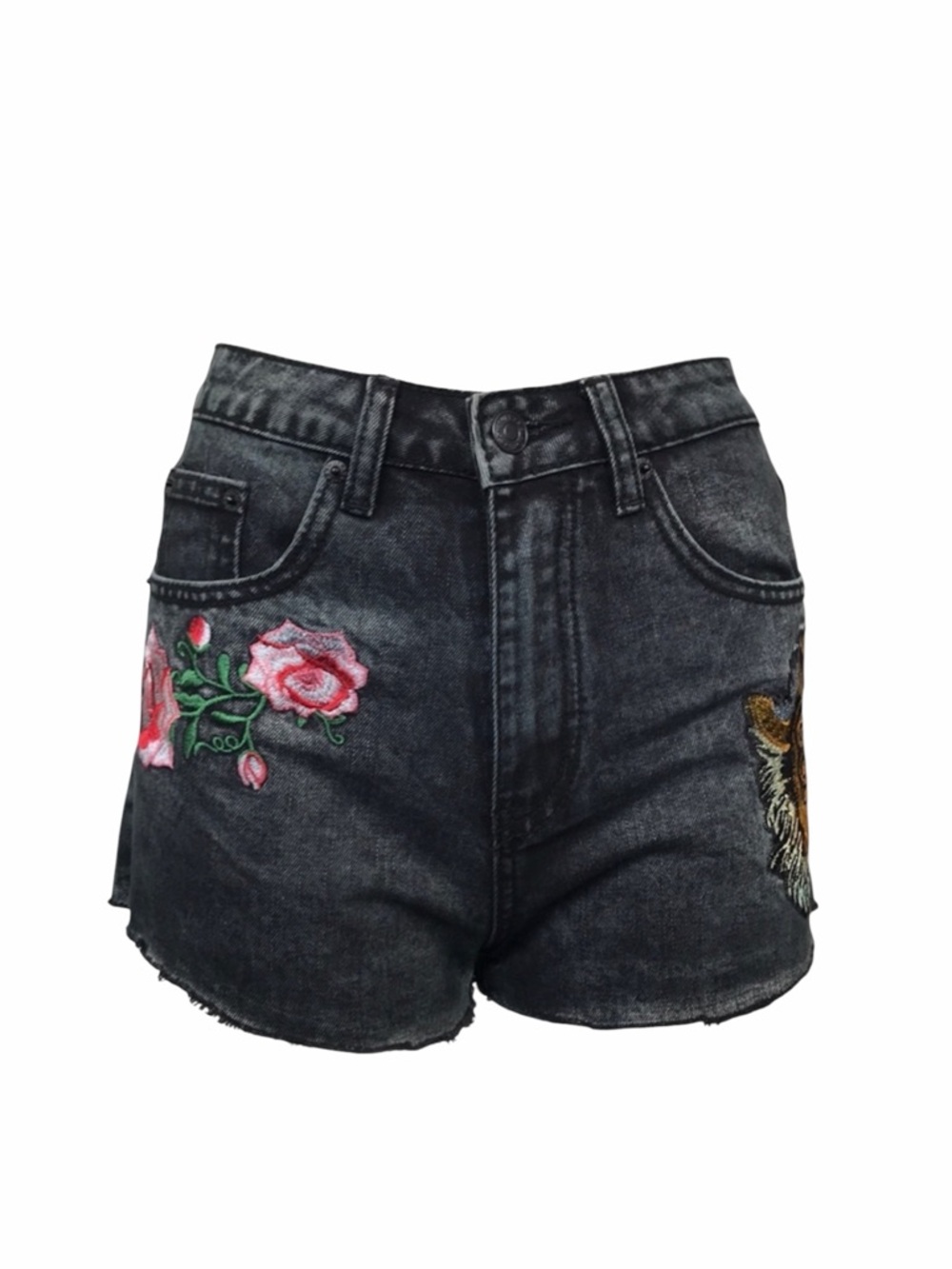 Signature8 Black Denim Cutoff Shorts Size S NWT
